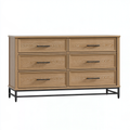 Cassettiera 150 x 45 x 90 cm in legno marrone con struttura in metallo nero - stile industriale per camera da letto