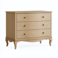 Cassettiera 90 x 45 x 90 cm in legno beige con 3 cassetti stile classico