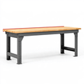 Banco da lavoro 152 x 61 x 84 cm in legno e acciaio nero stile industriale
