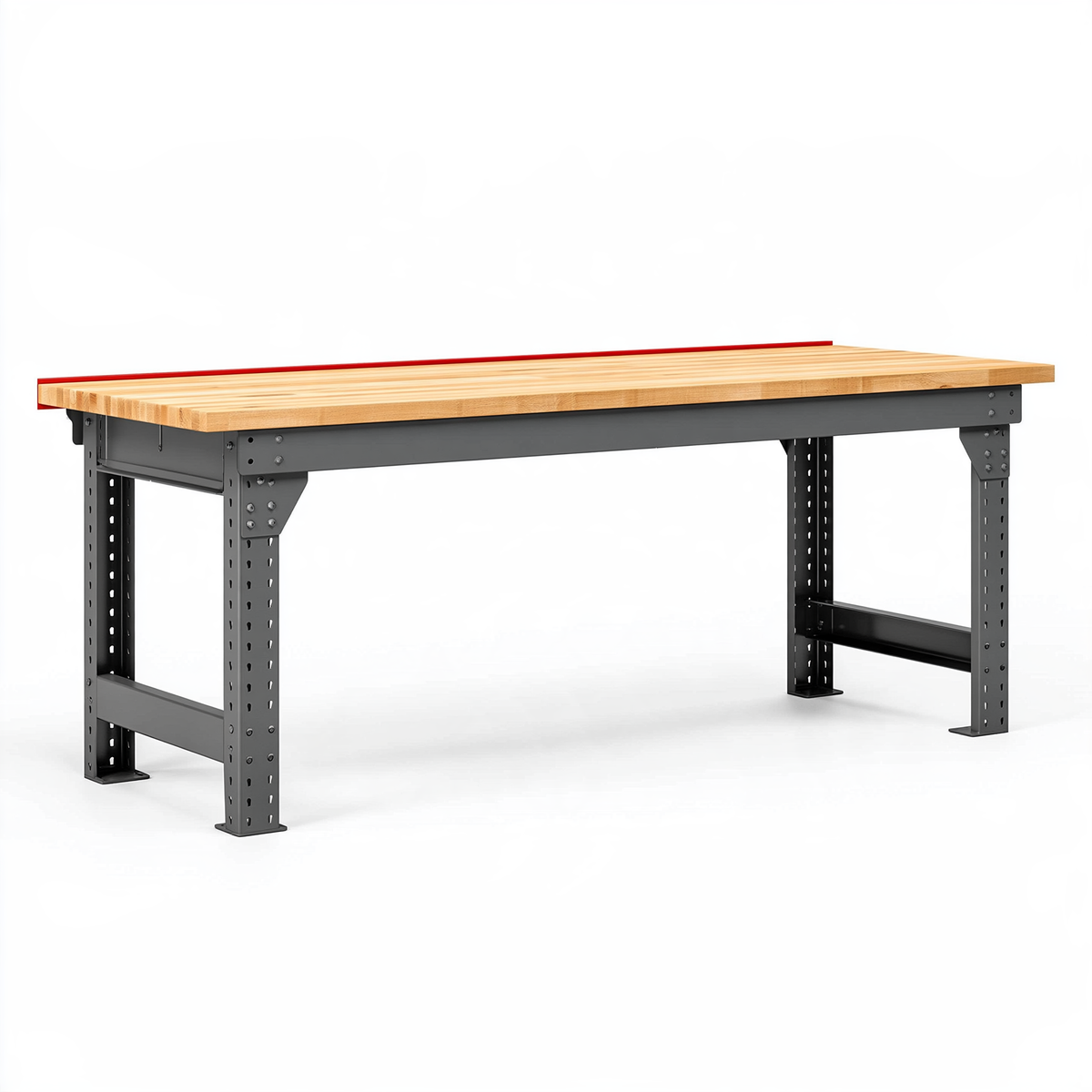 Banco da lavoro 152 x 61 x 84 cm in legno e acciaio nero stile industriale