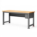 Banco da lavoro 152 x 61 x 91 cm in legno e acciaio naturale/grigio per officina